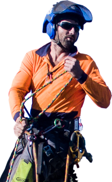 About Us - A man wearing a helmet and a harness in Coonamble.